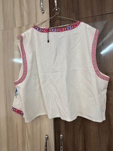 Floral Embroidered Vest