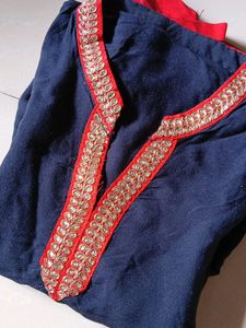 Women Black A-line Asymmetric Kurta