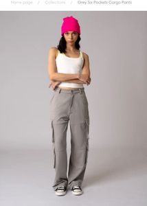 Grey Six Pockets Cargo Pants Xs