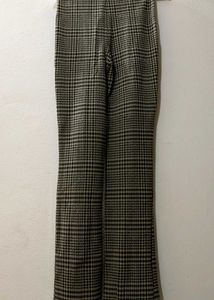 Checked Split Hem Pants