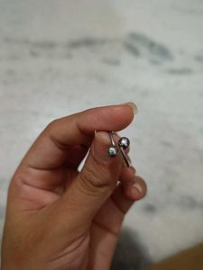 Silver Tone Ball Ring Adjustable