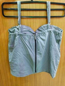 Cute Bow Grey Crop Top