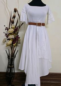 Shein Party Casual Wear Elegant White Dress