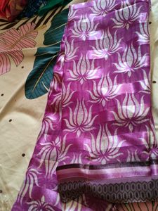Crepe Lavender Colour Saree