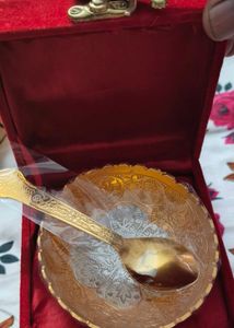 Golden Bowl With Spoon