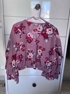 Pink Floral Crop Top