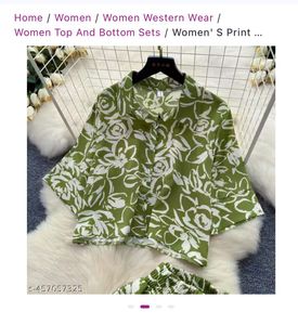 Green Floral Top  &amp; Bottom Set New 🆕