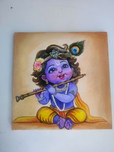 Little Krishna Mini Canvas Painting