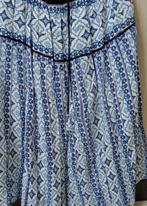 White N Blue Knee Length Skirt
