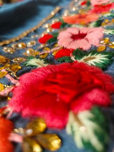 Floral Embroidered Saree |😍🌹