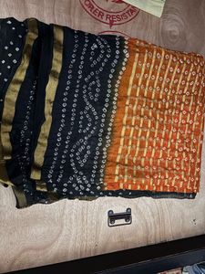 New  Pure Bandhej Saree With Blouse Piece