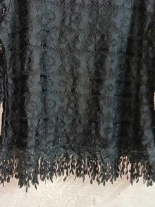 Trendy Women's Lace Top Layered Blouson Black 🖤