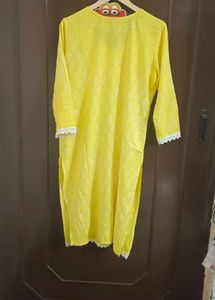 yellow embroidered kurta
