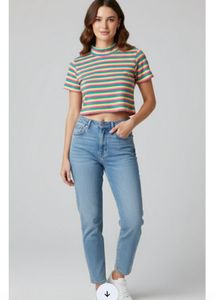 colourful striped crop top
