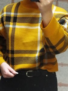 Plaid Knit Sweater (never worn)