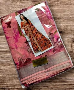 Floral Print Saree With Blouse