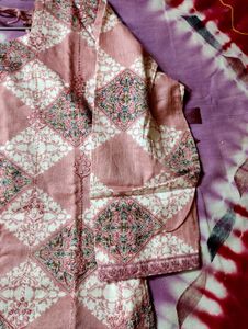 Elegant Pink Printed Kurta Set