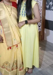 Yellow Embroidered Summer Dress