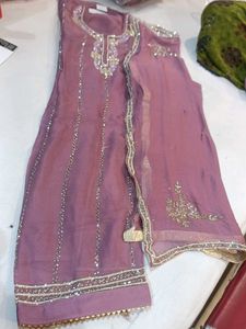 Mauve Embellished Salwar Kameez