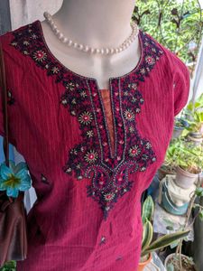 Pure Cotton Embroidered Kurta
