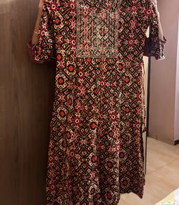 Printed Cotton Anarkali Jaipuri Kurti