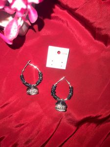 Sparkly Beaded Hoop Earrings