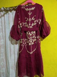 Embroidery Puff Sleeve Dress