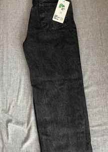 NewMe Charcoal Grey Solid Baggy Jeans- Size 26