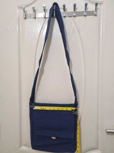 Blue Crossbody Cotton Bag