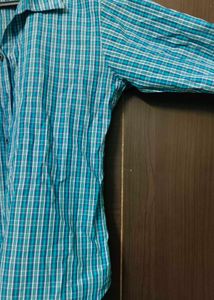 Unisex Blue Check Striped Shirt