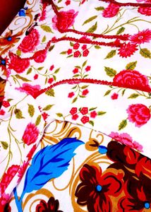 Floral Print Kurta Set With Saree