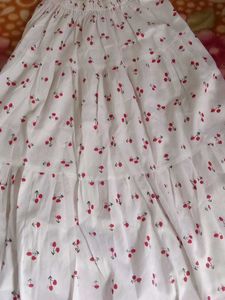 Tiered Cherry Print Skirt