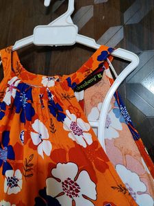 Orange One peace With Floral Print.