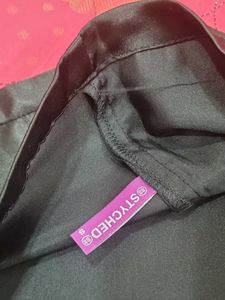 Satin Black Partywear Bodycon Dress