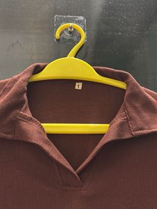 Brown Long Sleeve Top