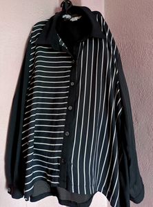 Black and white striped oversized shirt