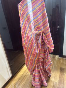 pink multi saree