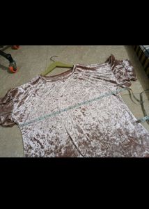 Velvet Ruffle Sleeve Top