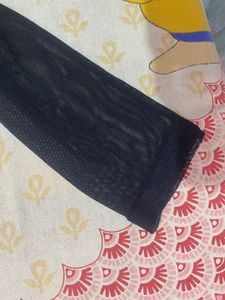 Black Sheer Long Sleeve Top