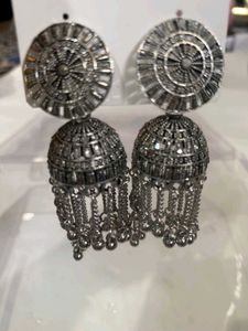 Silver Jhumka Earrings
