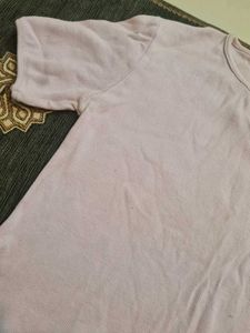 Lilac Ribbed Keyhole T-Shirt