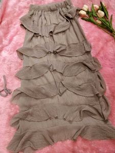 Tiered Ruffle Skirt with Knit Top