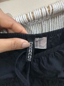 H&amp;M Puff Sleeved Black Top