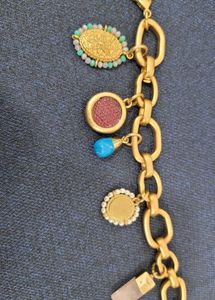 Original Zara Stone Medallion Charm Bracelet