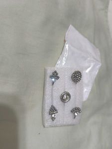 Silver Nose Pins (Set of 5)