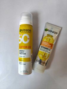 Garnier Face Wash & Sunscreen Spray
