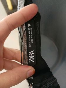 Zara Elegant Silver Maxi Slip Dress