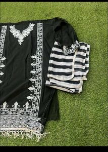 Black &amp; White Salwar Suit material