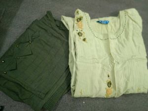 💥GREEN KURTA SET