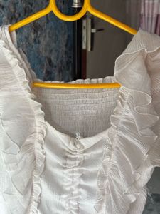 Ruffle Trim Crop Top